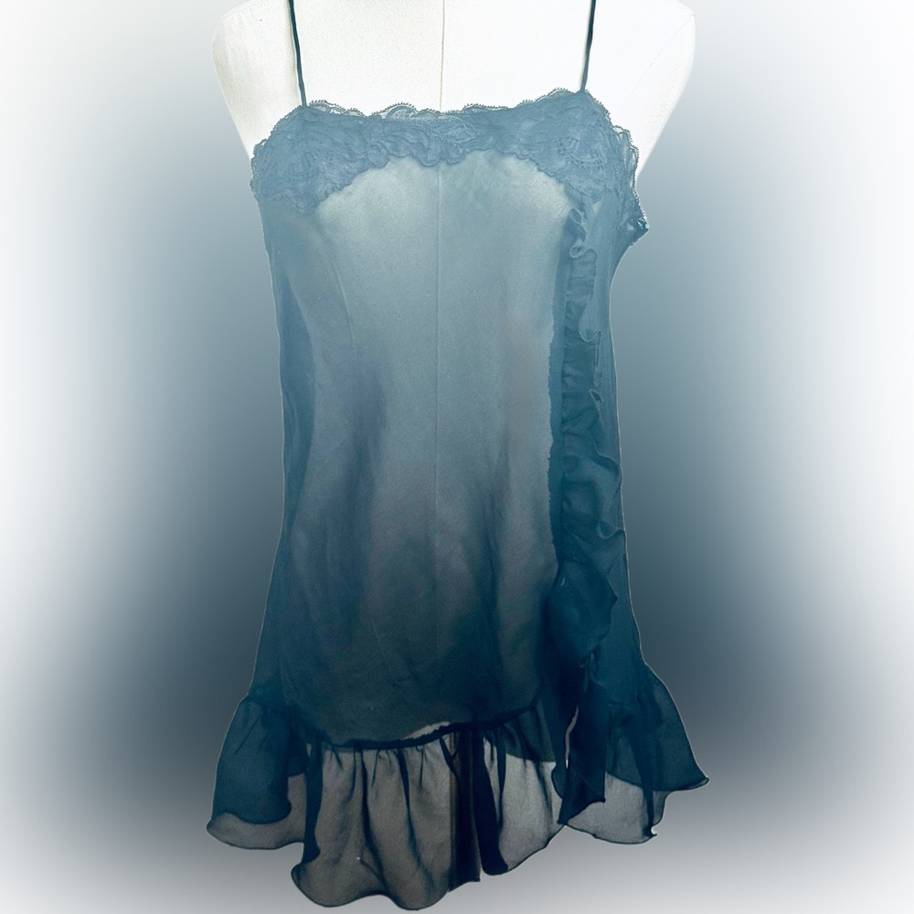Elegant Sheer Slip Tunic / Lingetie by Janet Reger London Sz 34